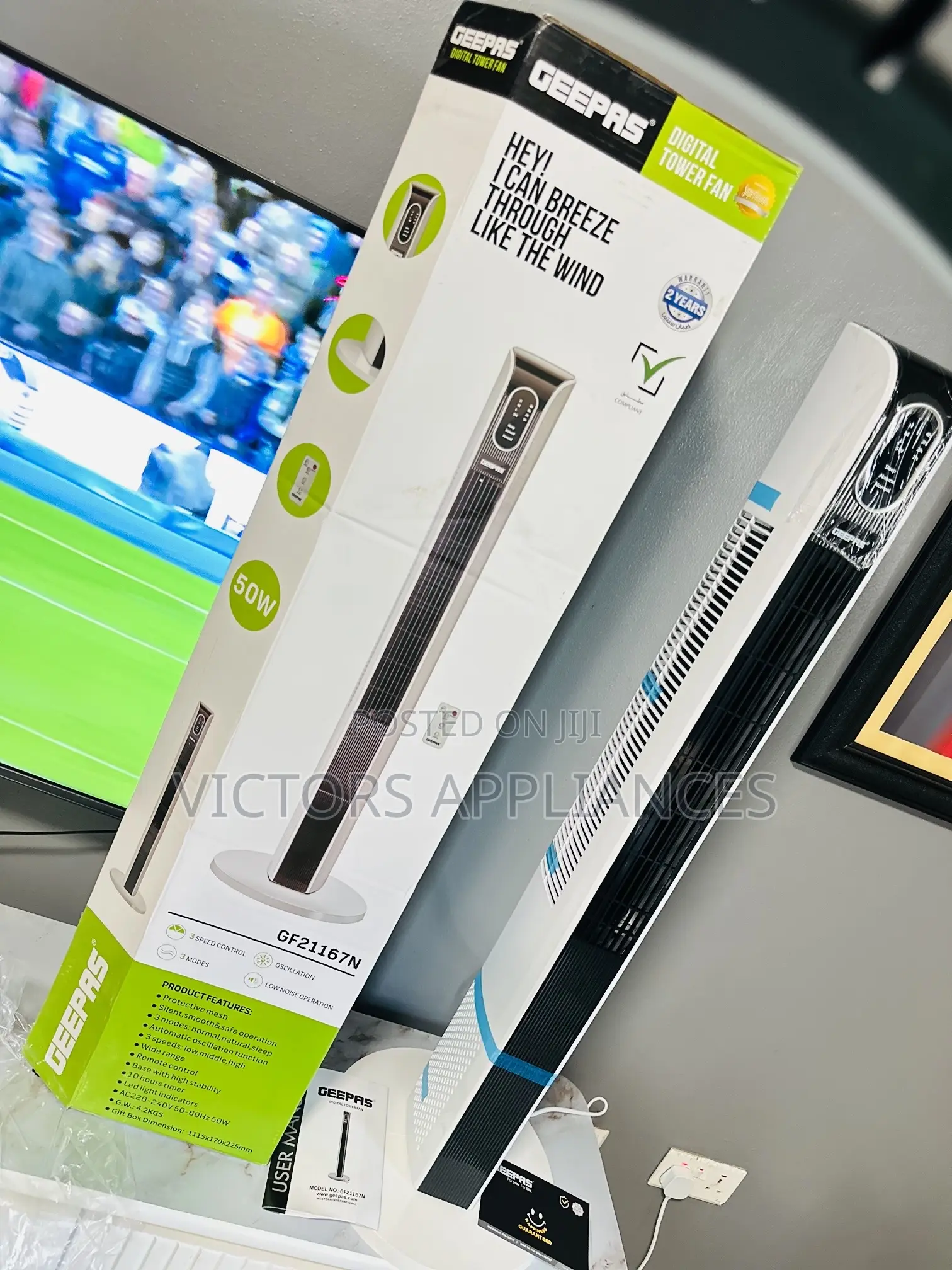 Geepas Tower Fan With Remote