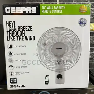 Geepas Wall Fan With Remote 1250rpm
