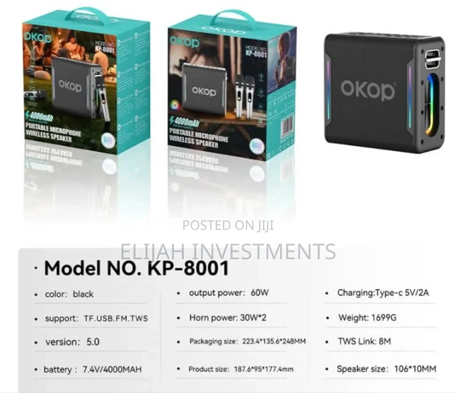 Okop Wireless Speaker- Kp8001