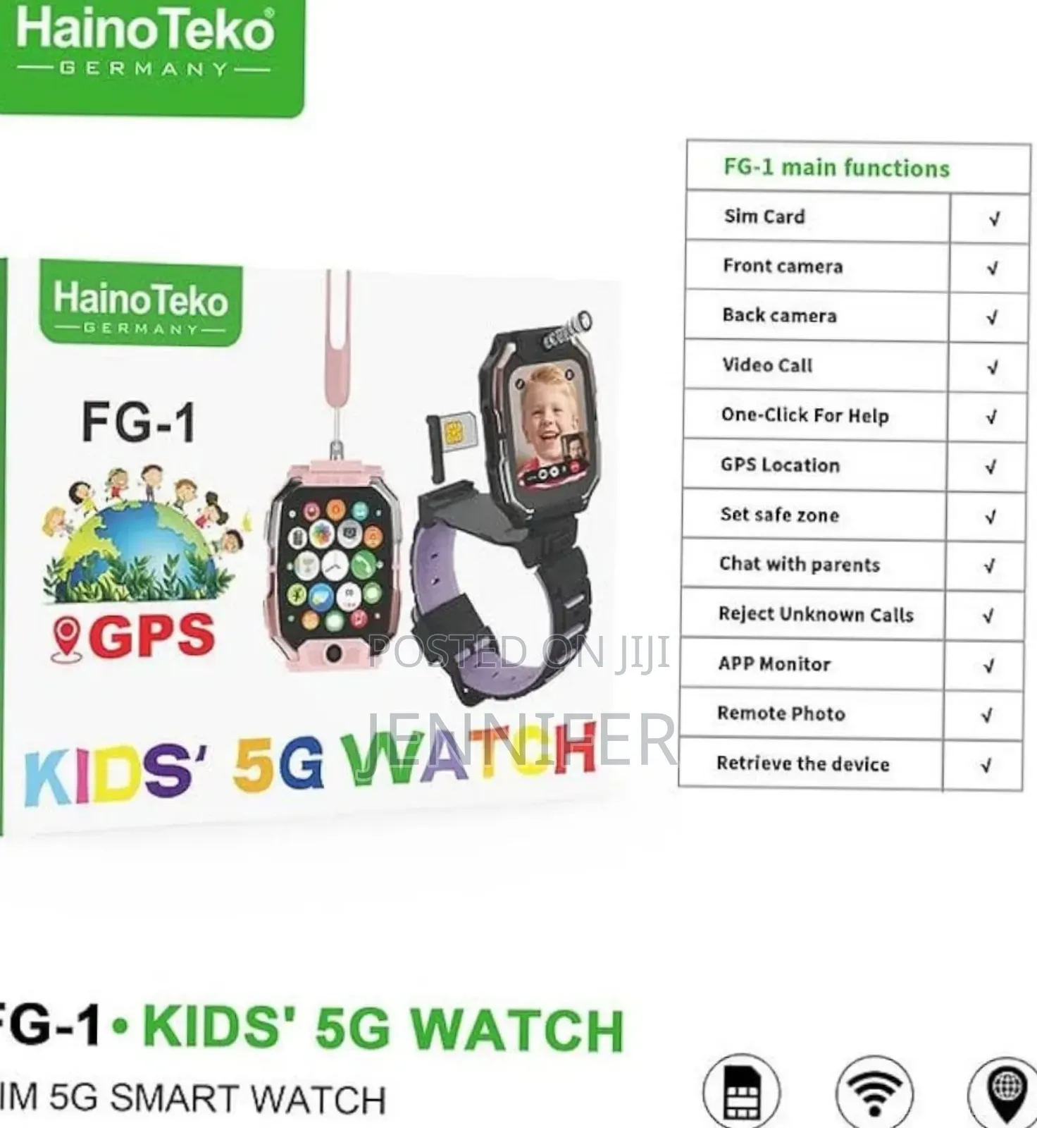 Hainoteko Fg-1 Kids' 5g Smart Watch With Sim Card Support