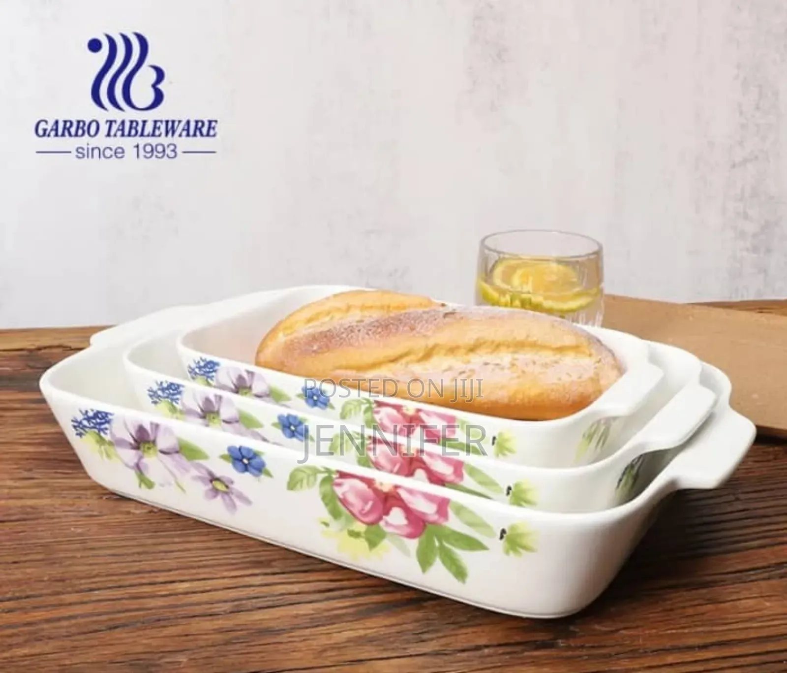 3pcs Ceramic Bakeware and Dinner Set Dishes