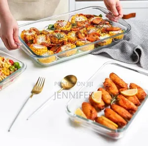 3pcs Rectangular Glass Casserole Dishes With Lid