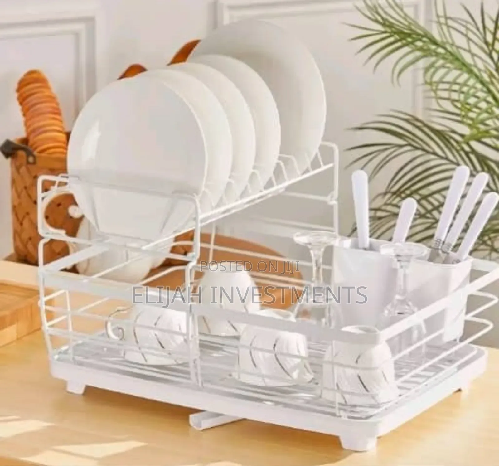Large Dish Drying Rack Drainer Kitchen Sink Plate Draining Tray