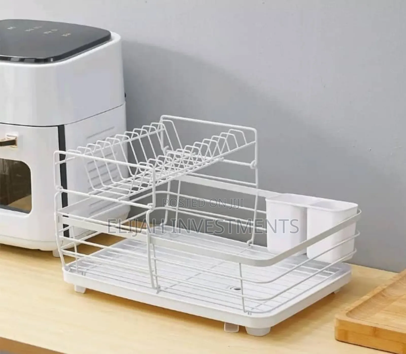 Large Dish Drying Rack Drainer Kitchen Sink Plate Draining Tray