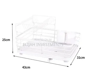 Large Dish Drying Rack Drainer Kitchen Sink Plate Draining Tray