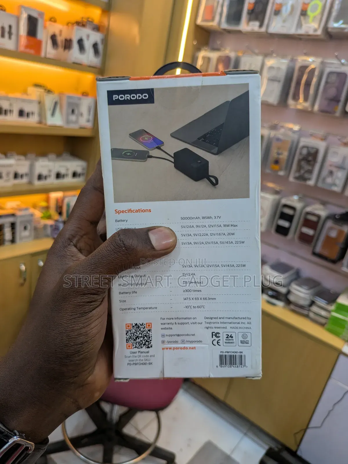 Porodo 50.000mah Power Bank With Integrated Cables