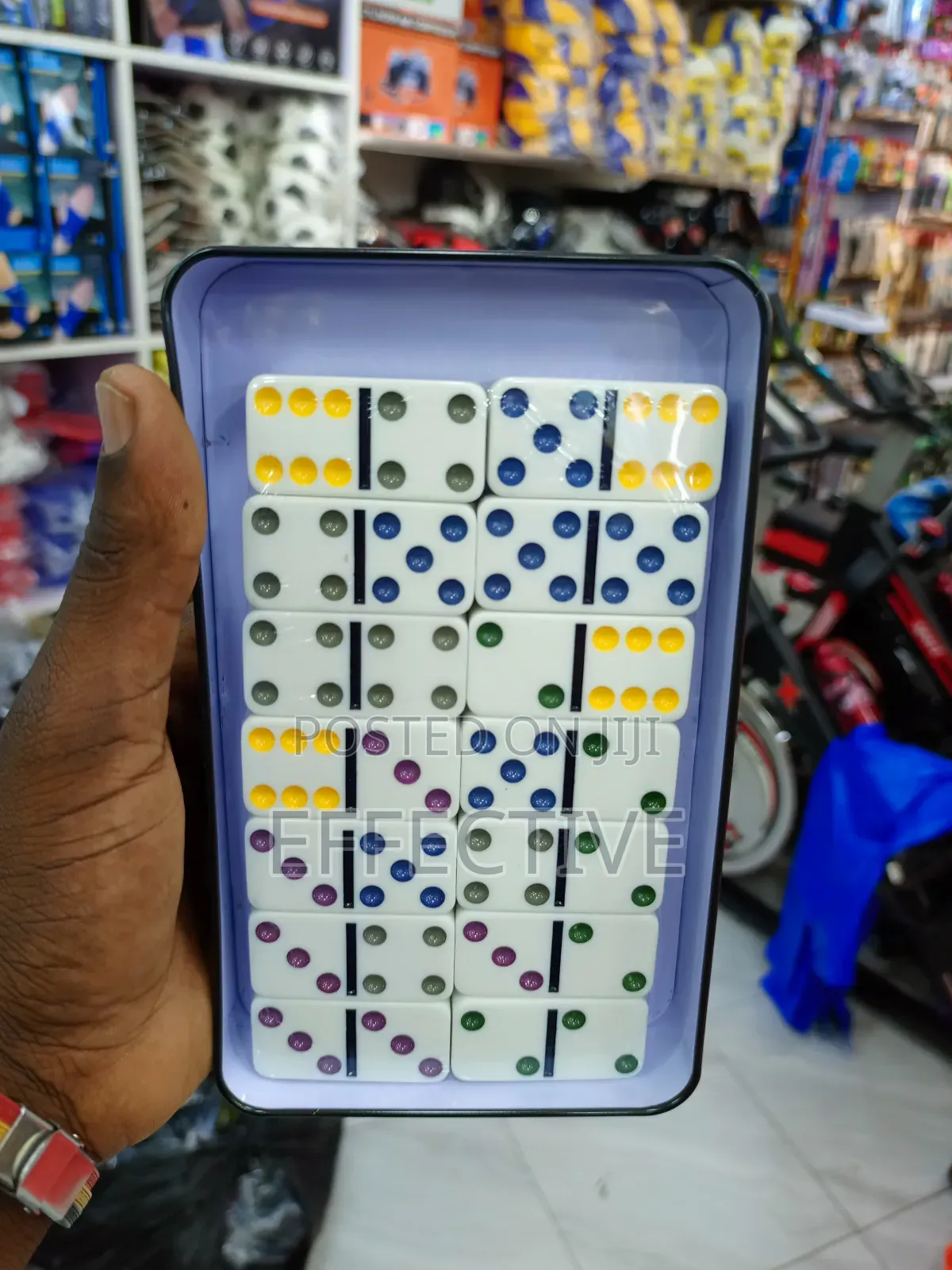 Double 6 Color Dot Dominoes Game Set.