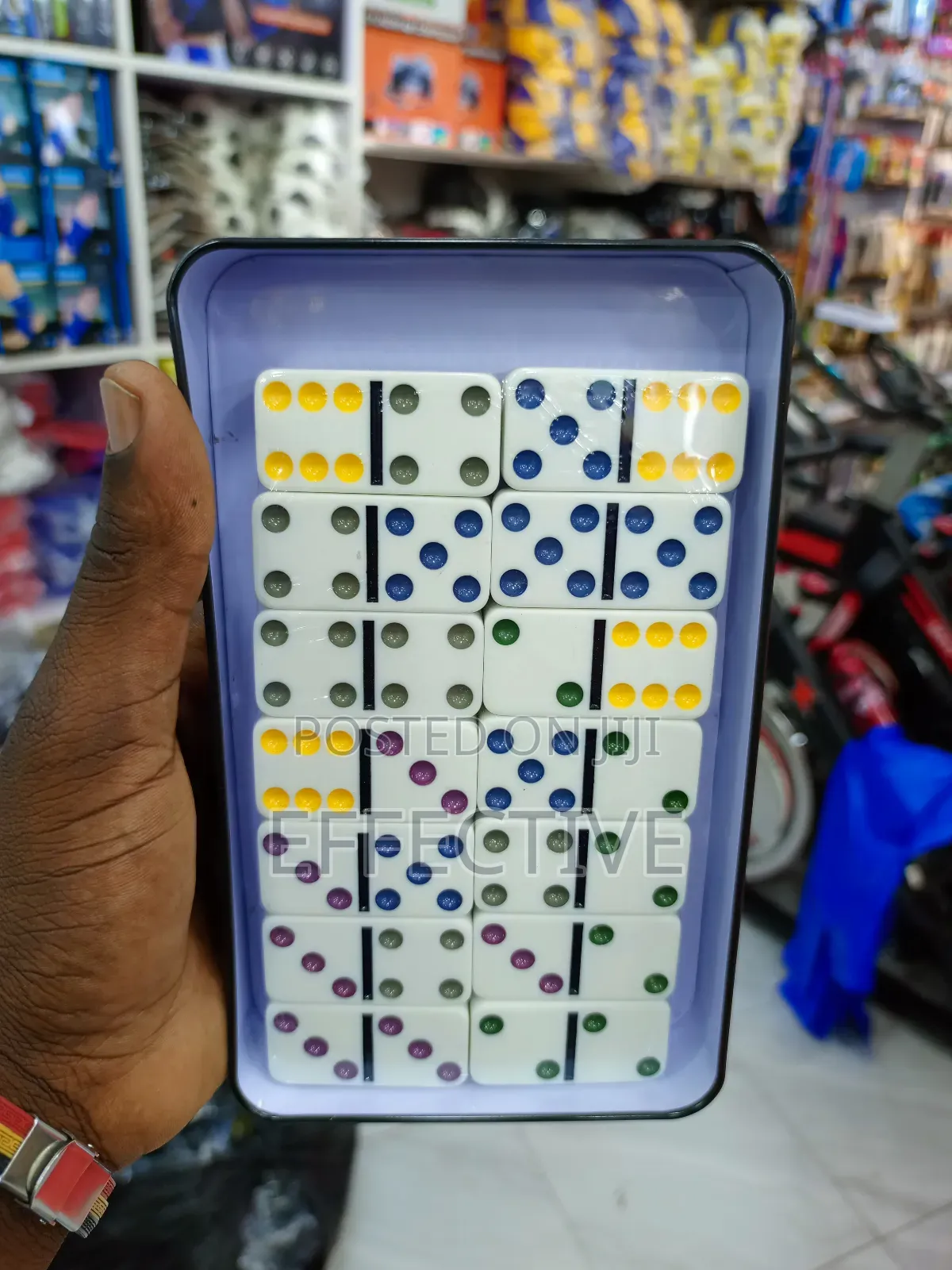 Double 6 Color Dot Dominoes Game Set.