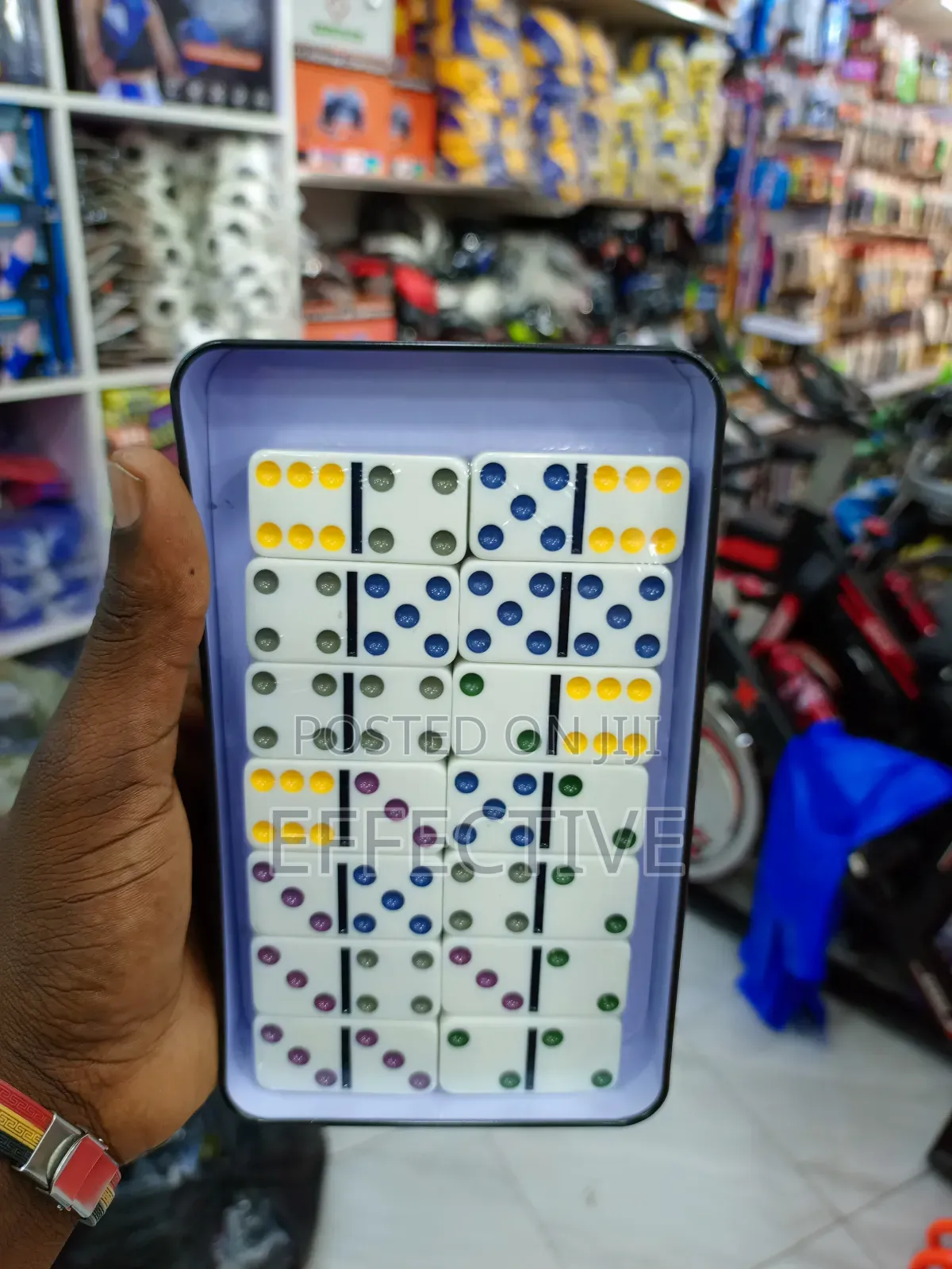Double 6 Color Dot Dominoes Game Set.