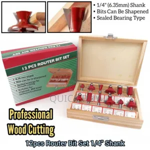 12-piece Router Bit Set With A 6.35 Mm (1/4 Inch) Shank