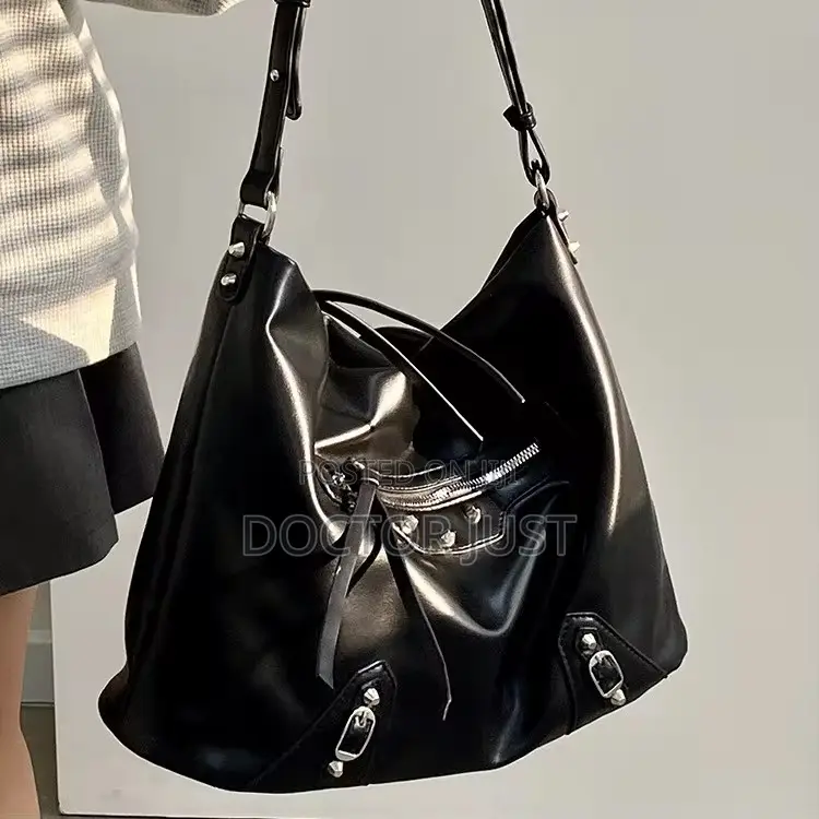 Black Large Leather Bag