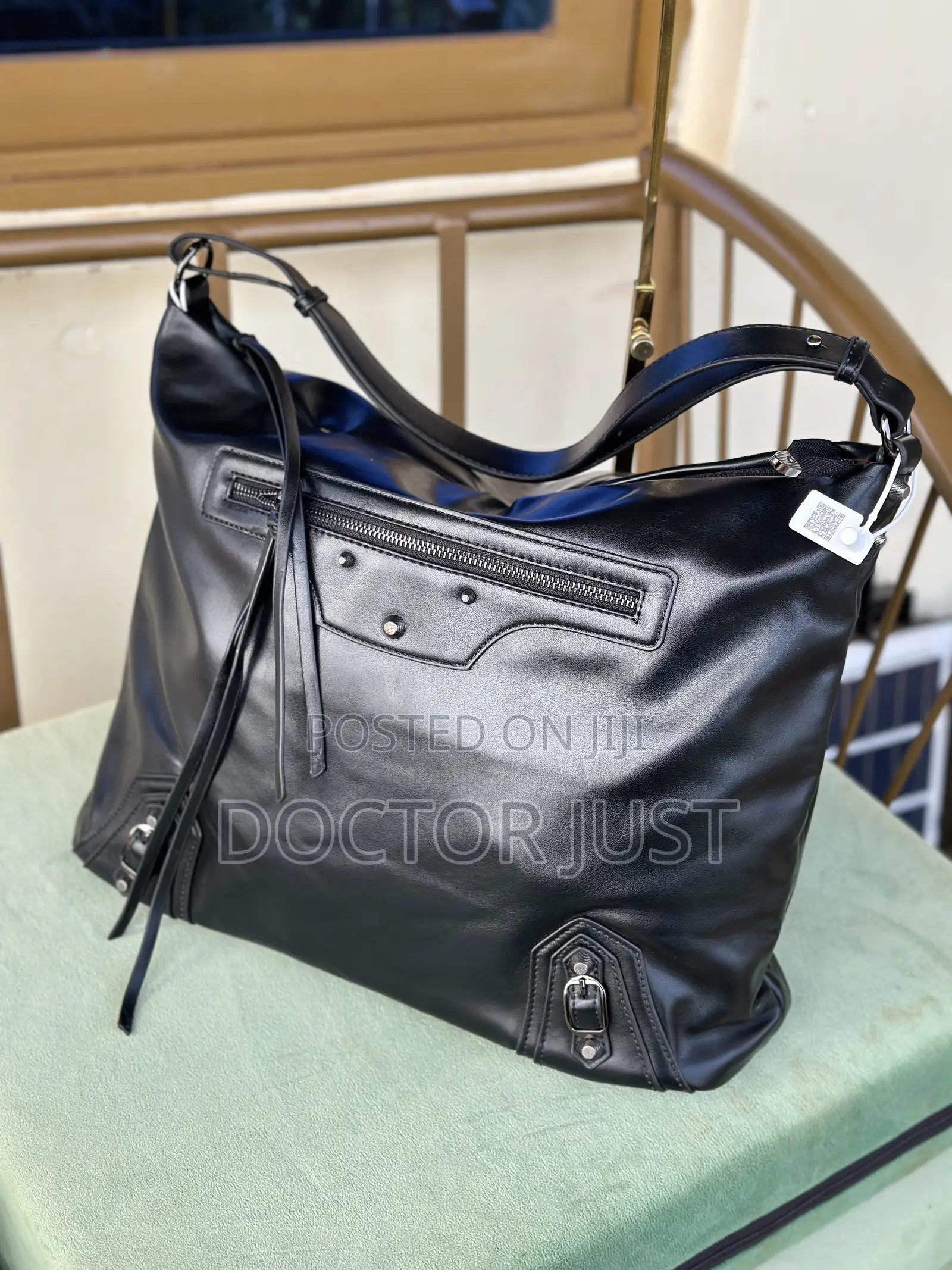 Black Large Leather Bag