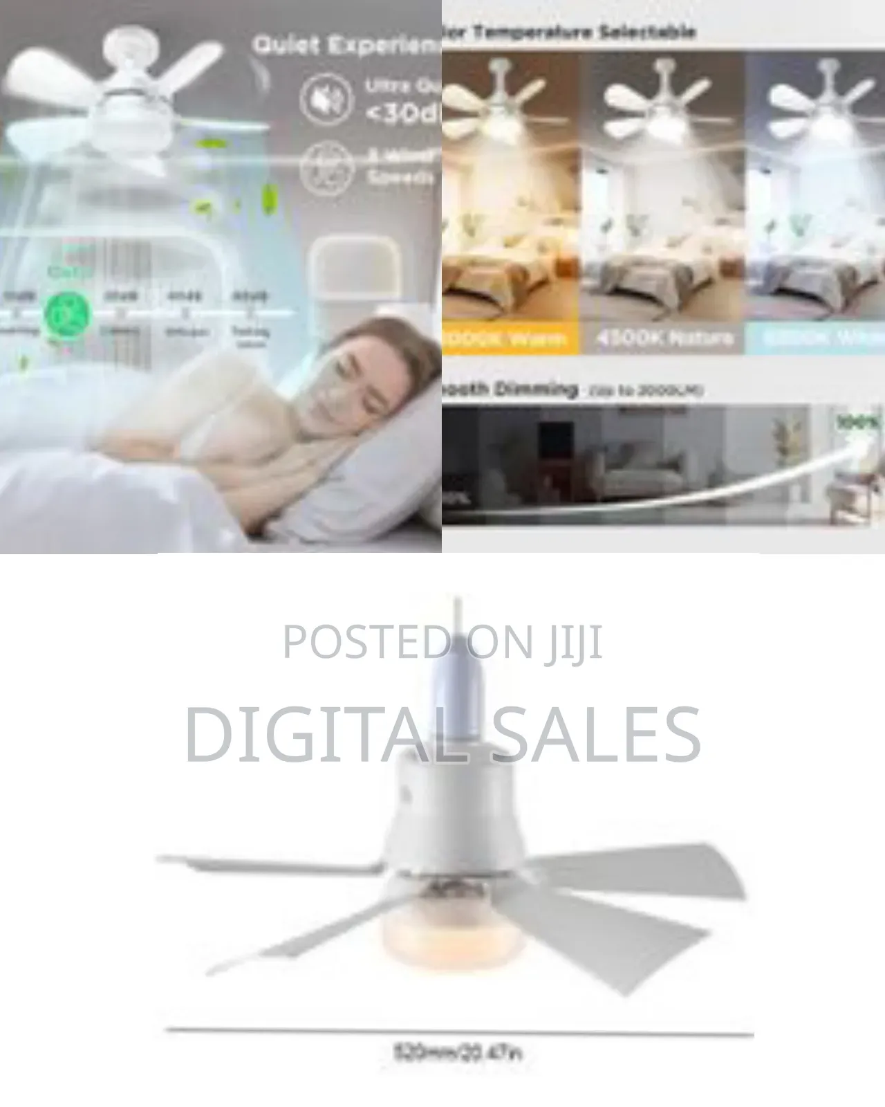 Socket Fan Light With Dimmable Led Light Bulb With Remote, Screw