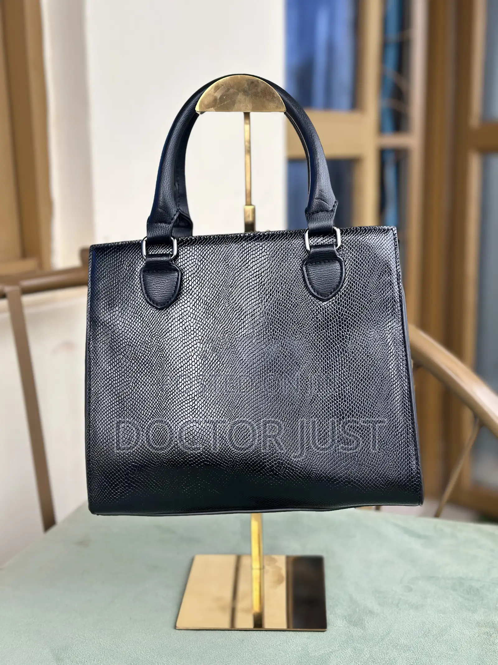 Hard Leather Textured Handbag