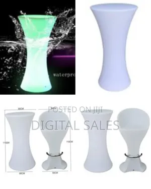 1 Piece Color Changing Led Luminous Waist Bar Cocktail Table and Chair