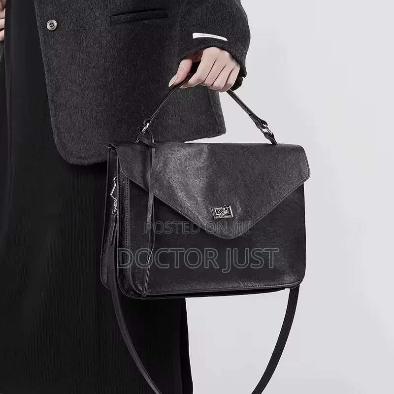 Black Genuine Leather Workbag