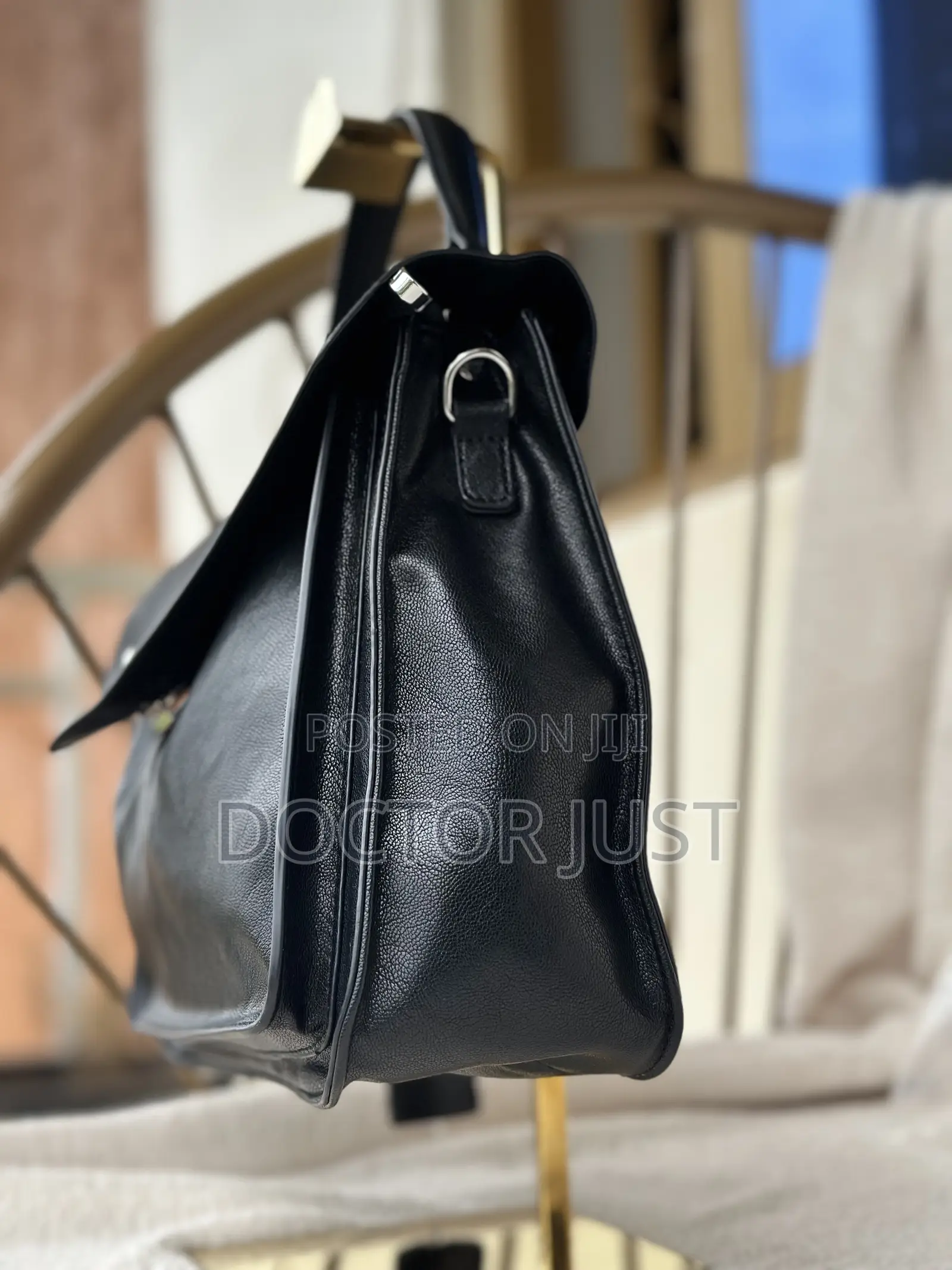Black Genuine Leather Workbag
