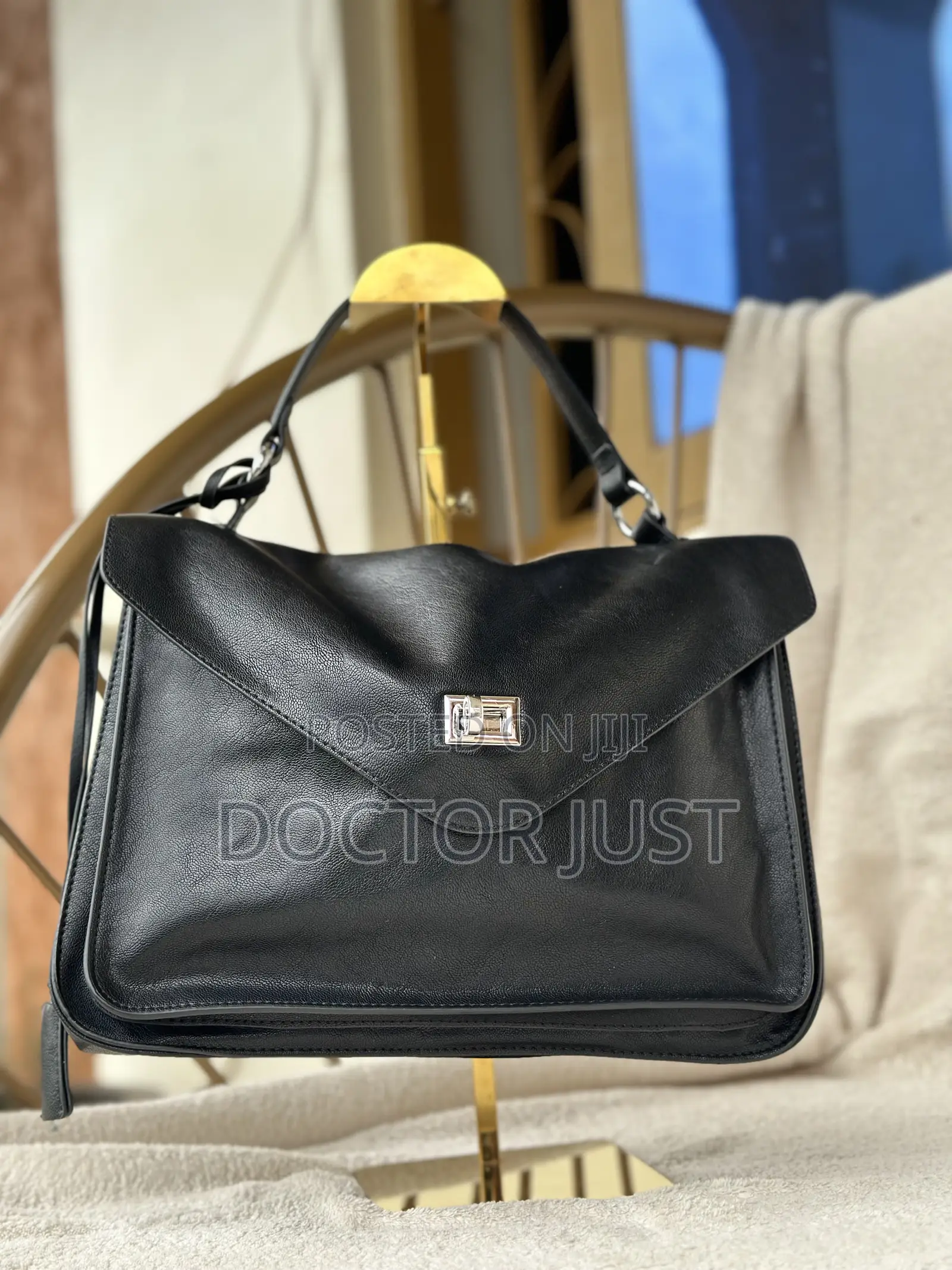 Black Genuine Leather Workbag