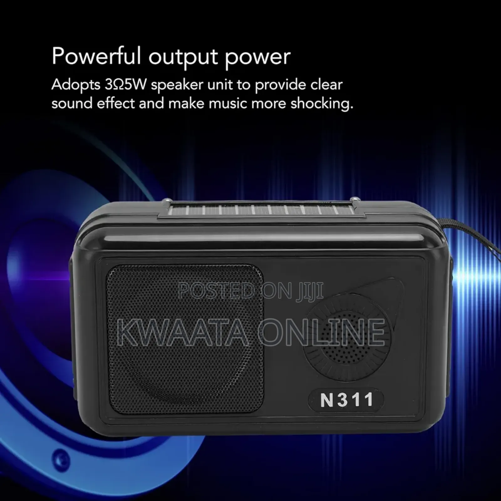 N311 Radio With Solar Panel, Bluetooth Tf Card Usb Aux Playback