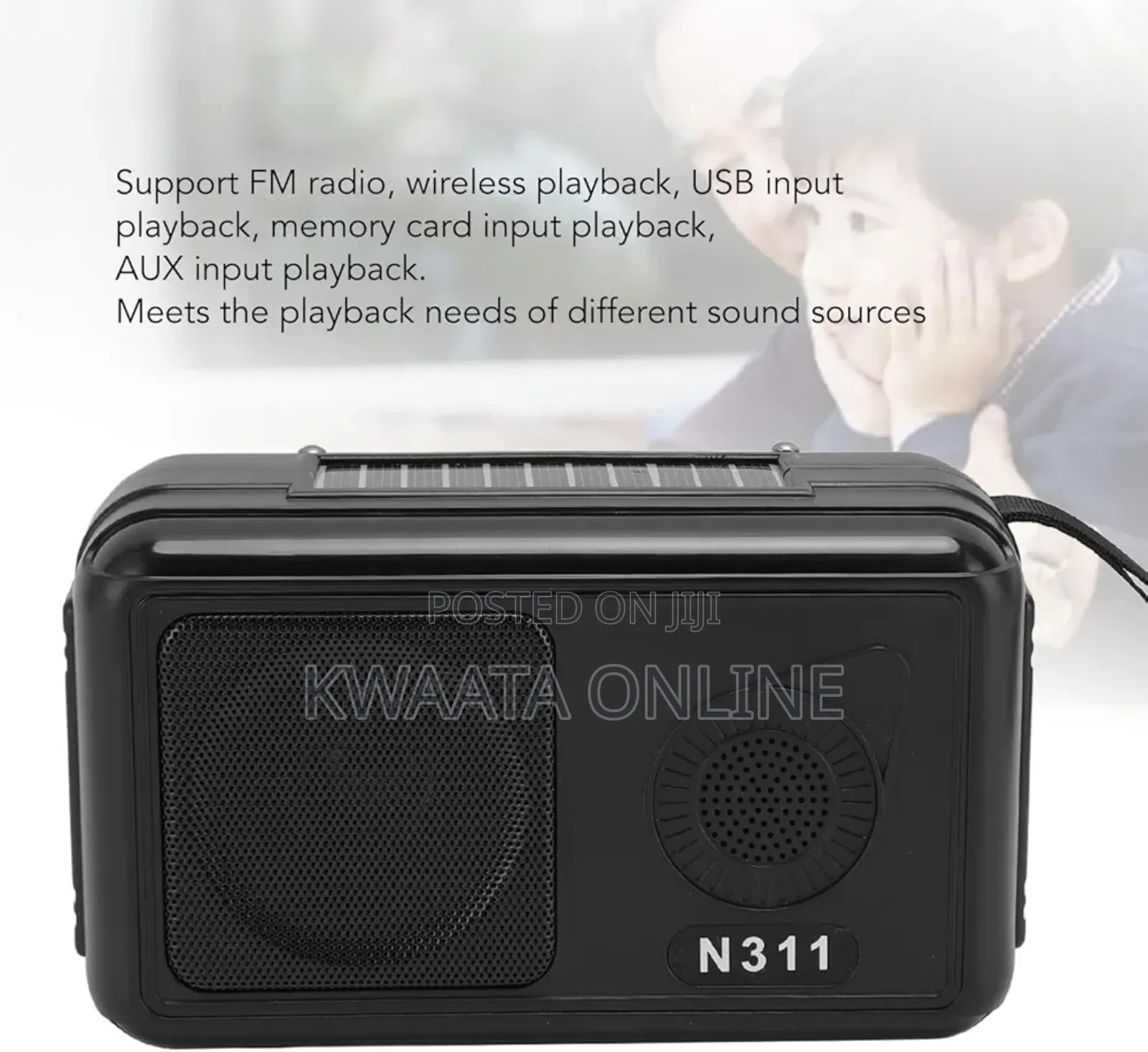 N311 Radio With Solar Panel, Bluetooth Tf Card Usb Aux Playback
