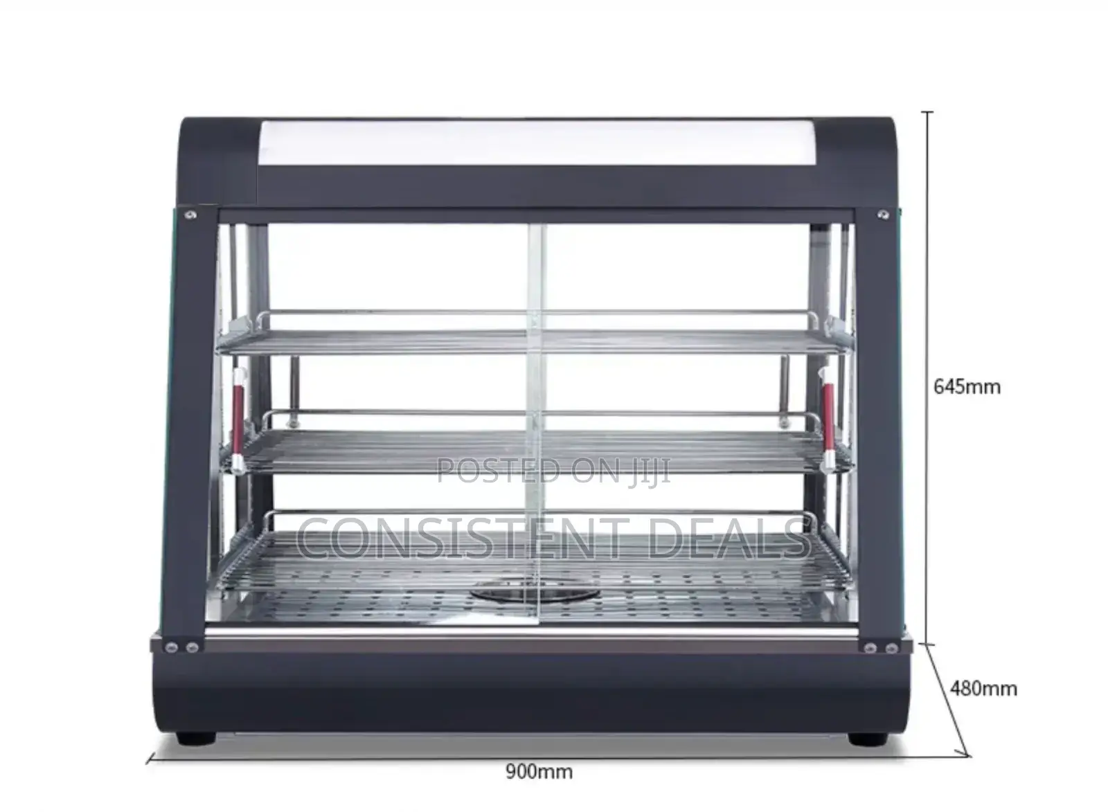 Countertop 26" Food Warmer Display Case 3 Shelf Hot Warming Showcase