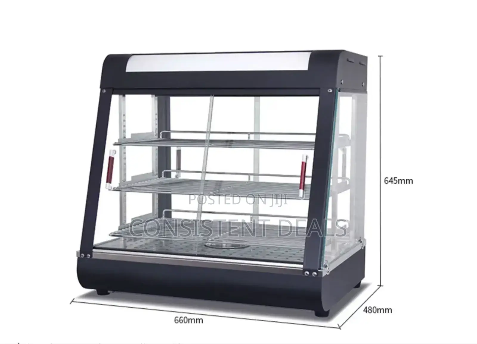 Countertop 26" Food Warmer Display Case 3 Shelf Hot Warming Showcase