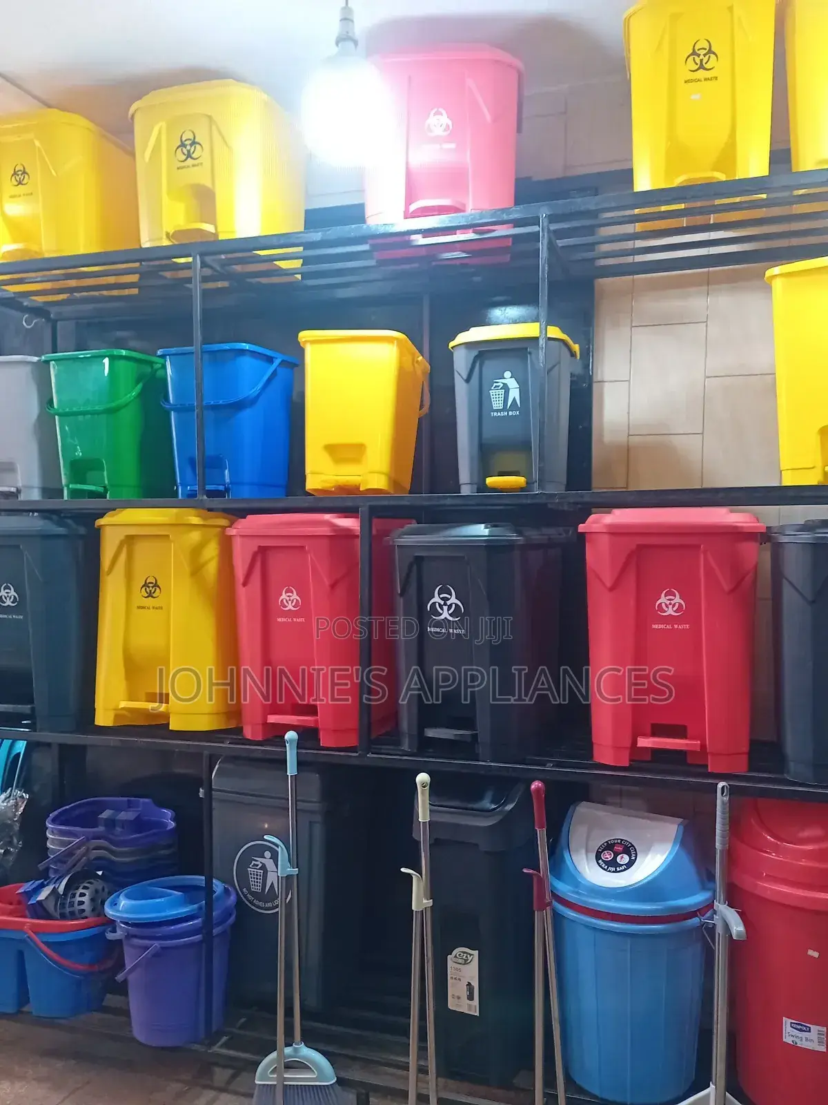 Multi-Color Medical and General Waste Bins With Pedal Lids – 50l