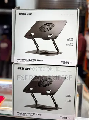 Green Lion Adjustable Laptop Stand With Cooling Fan