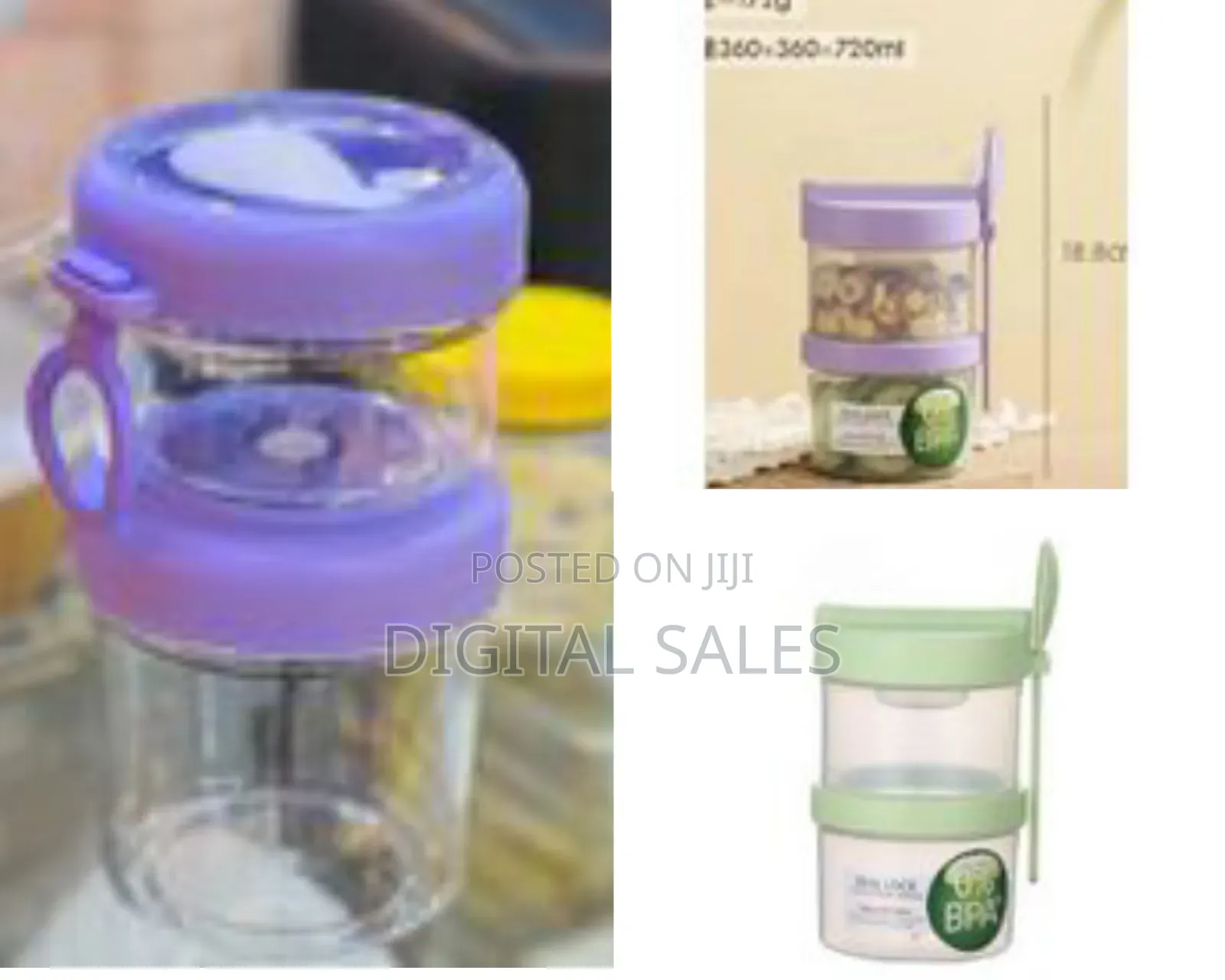 Double Layered Salad Container for Lunch, Portable Breakfast Cup