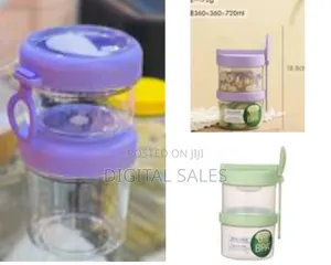 Double Layered Salad Container for Lunch, Portable Breakfast Cup