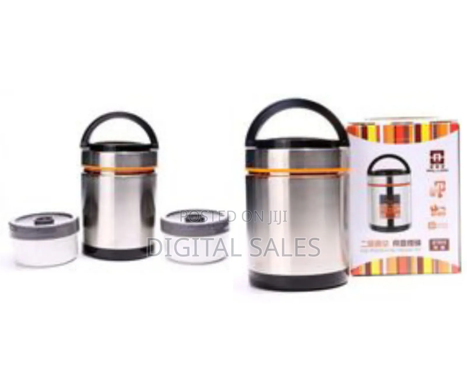 Steel Food Flask,Lunch Box 2litres - Silver
