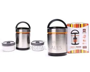 Steel Food Flask,Lunch Box 2litres - Silver