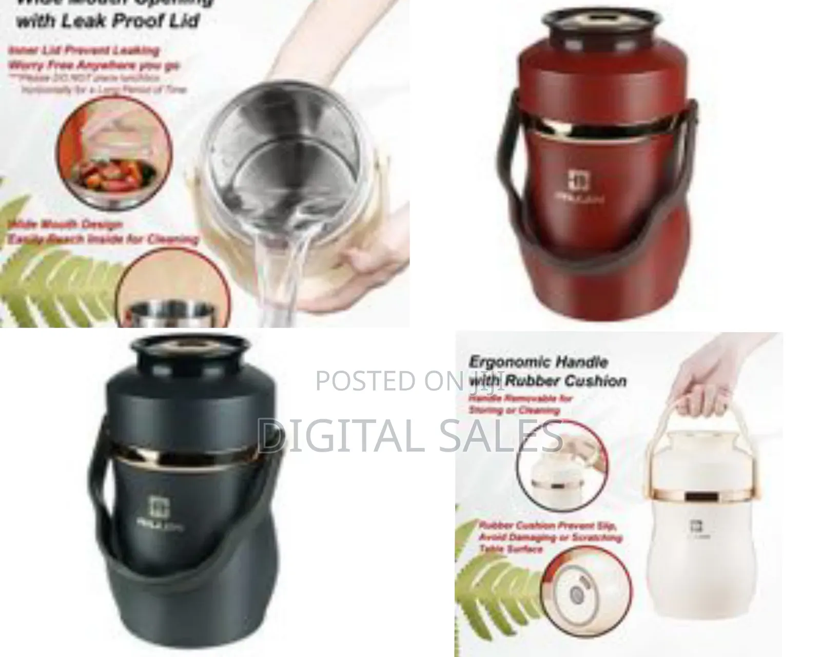 Ailijin 2litres Food Flask Thermal Lunch Bento Box, Vacuum Insulated