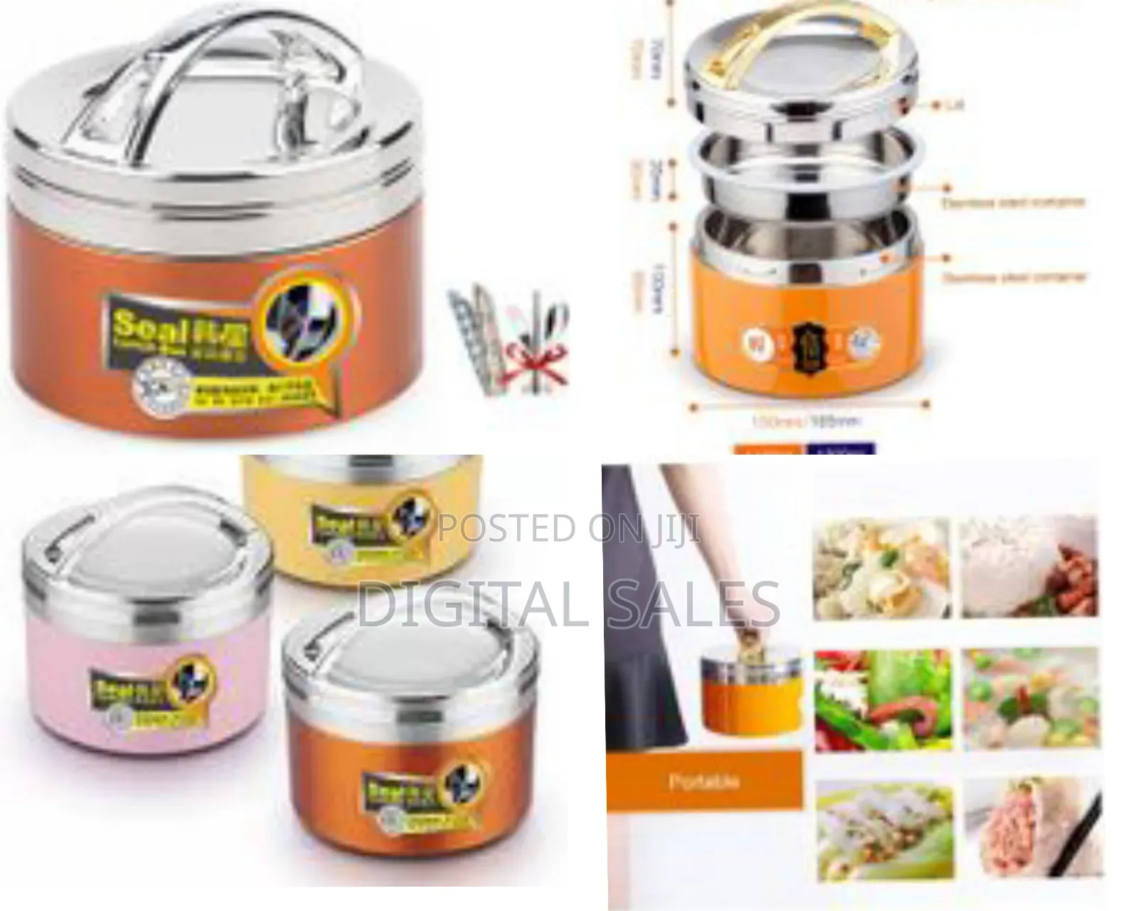 1300ml Insulated Stainless Steel Bento Box Thermos Food Flask for Hot