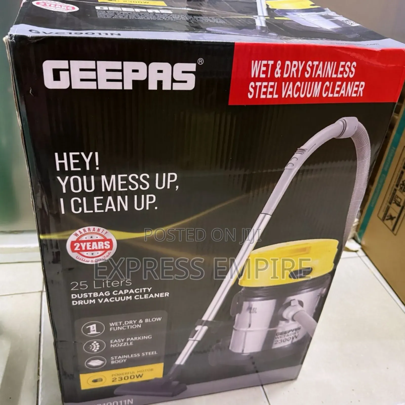 Geepas Wet and Dry Stainless Steel Vacuum Cleaner