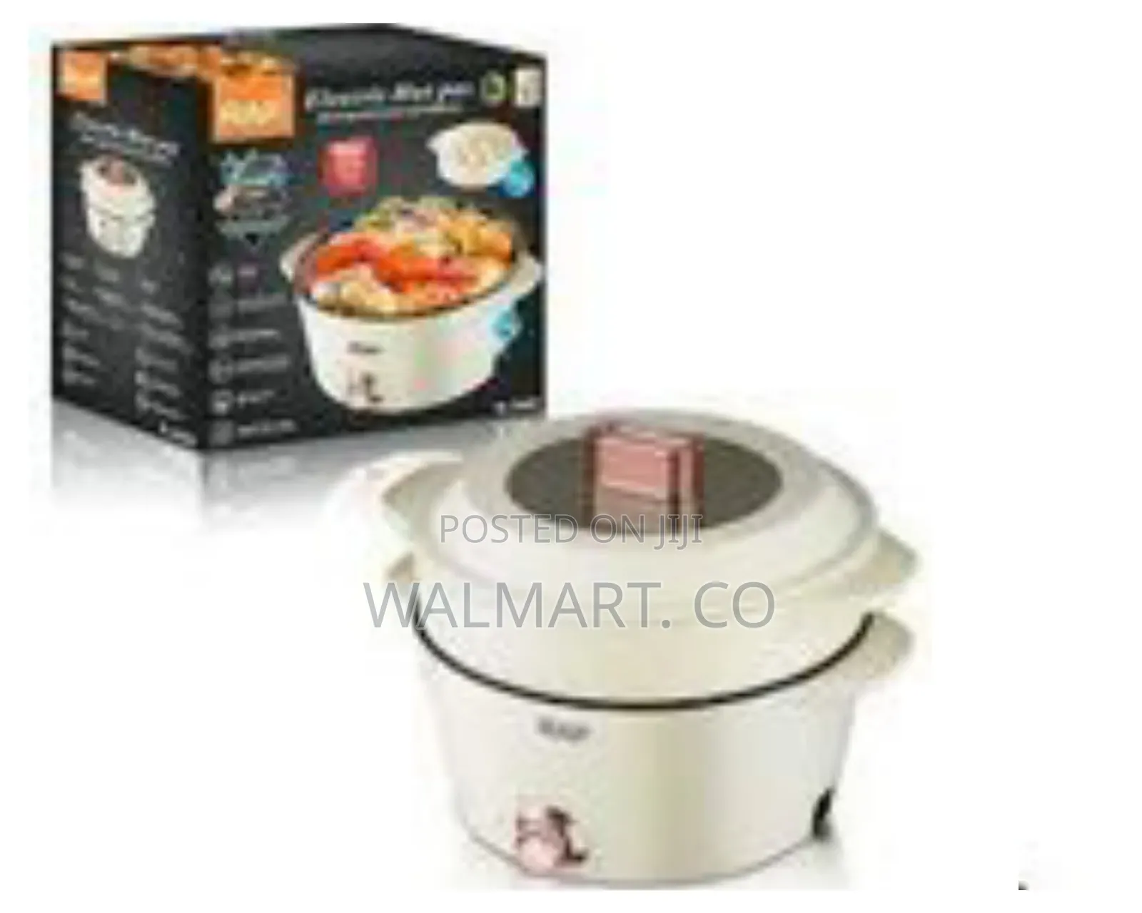 Raf 7 Plus 5 Litres Non Stick Electric Pot Stew Steamer Saucepan-Cream