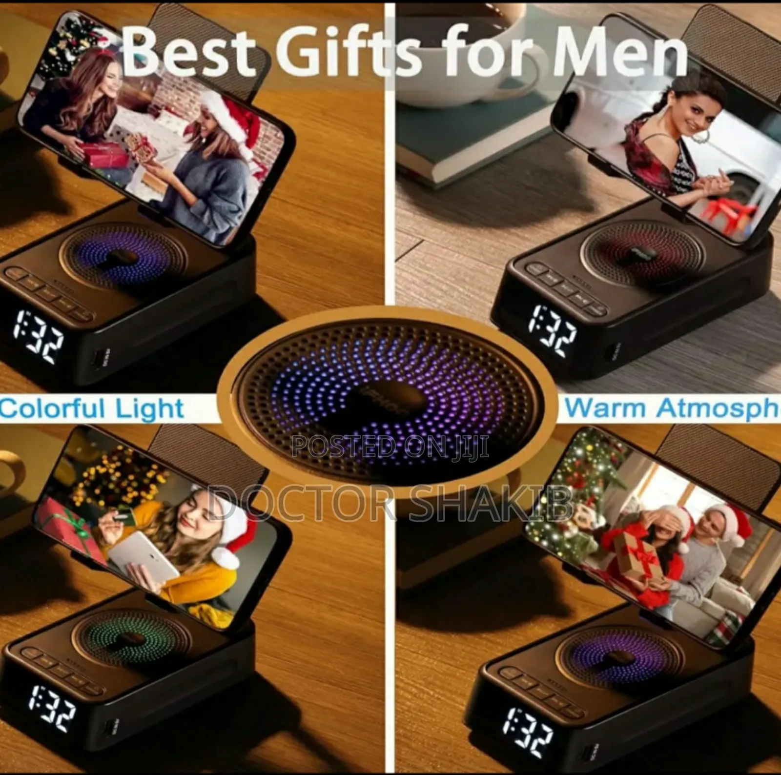 Strong Phone Stand With Wireless Speaker and Alarm Clock