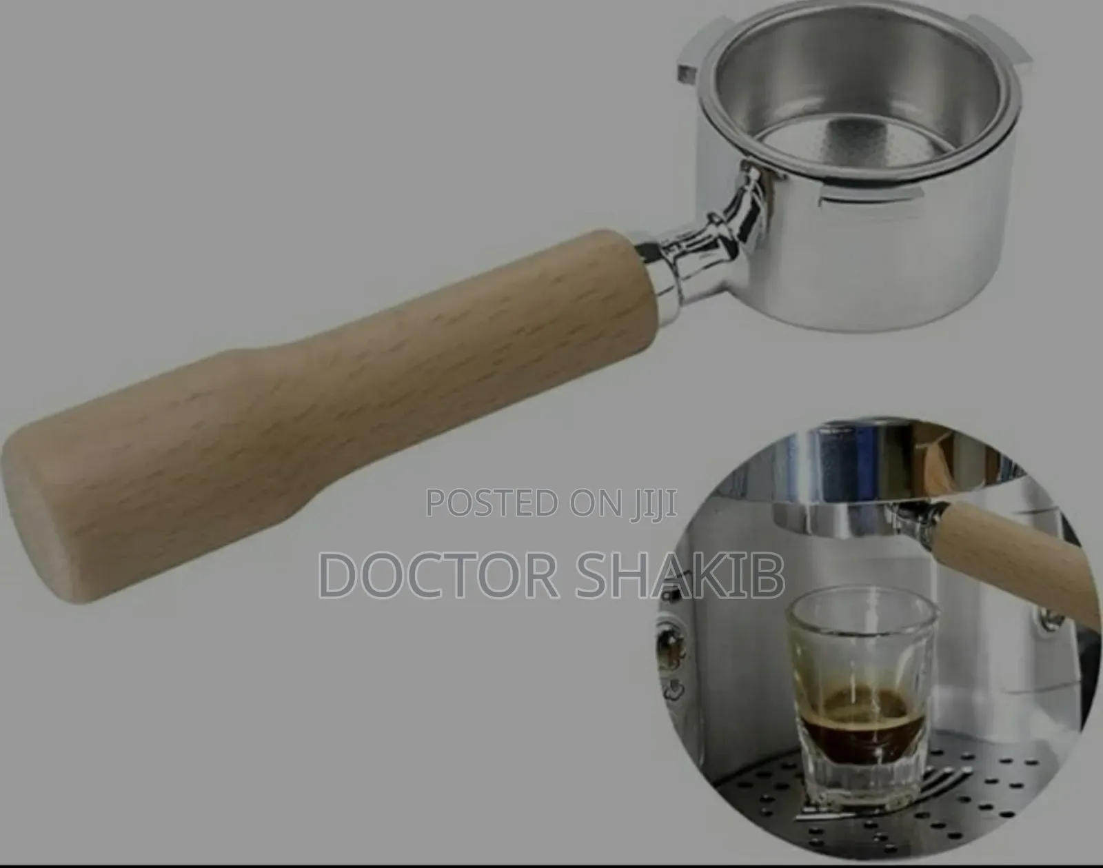 High Quality Coffee Portafilter With a Wooden Handle