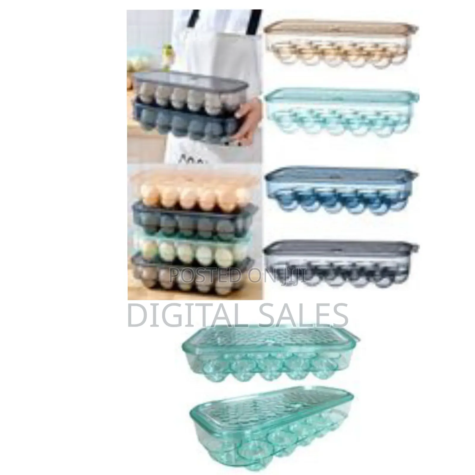 16 Egg Tray Holder for Refrigerator, Stackable Organizer