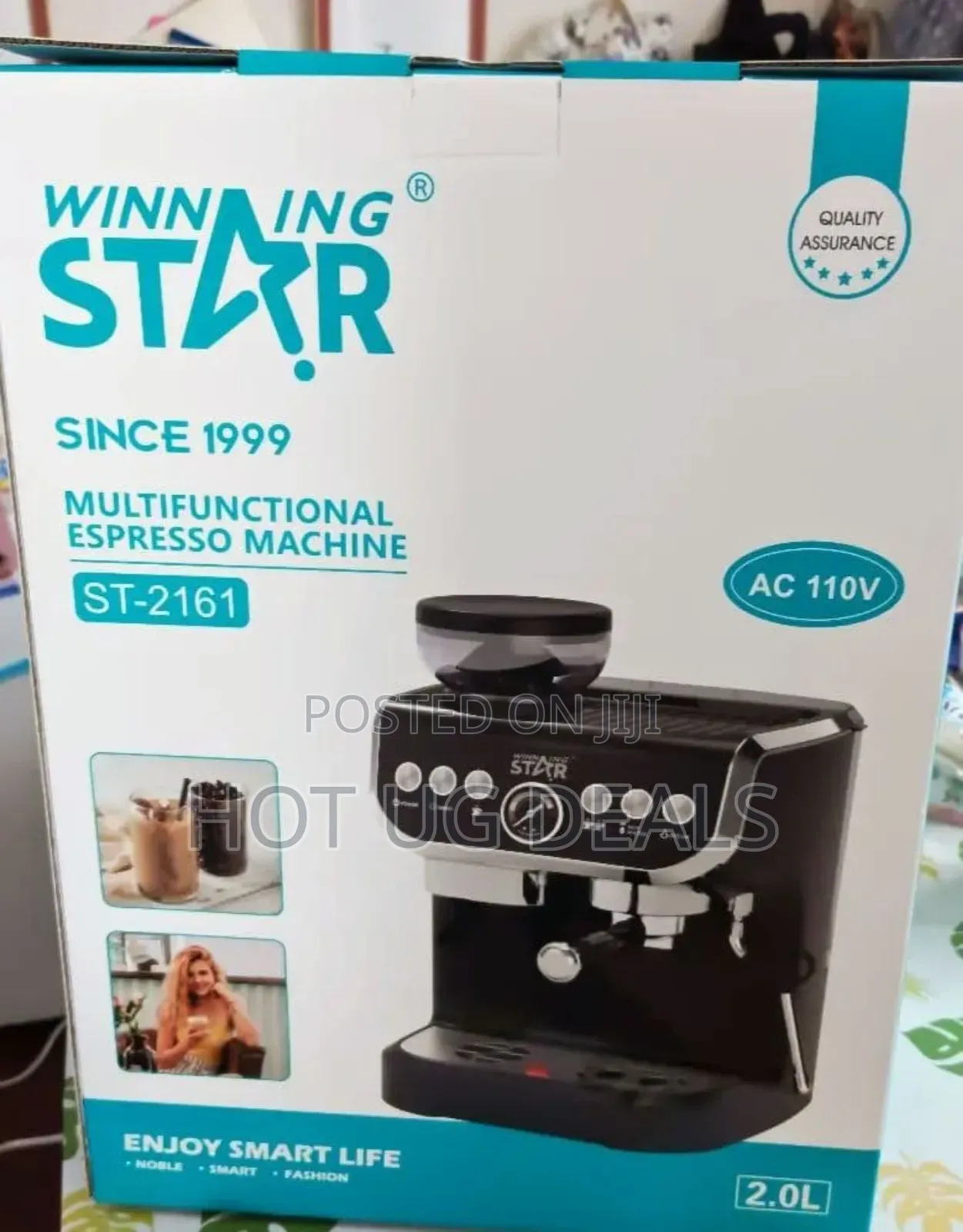 Winning Star Electric Grinder Espresso Machine 15 Bar Blackst-9707
