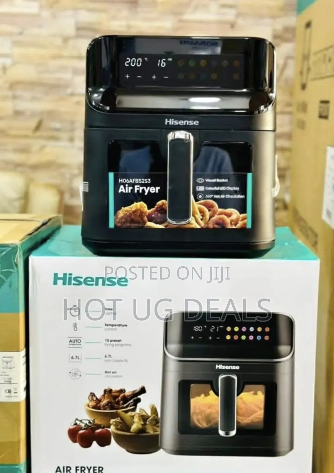 Hisense Digital Multifunctional Air Fryer 6.7l - Black 1 Year Warranty