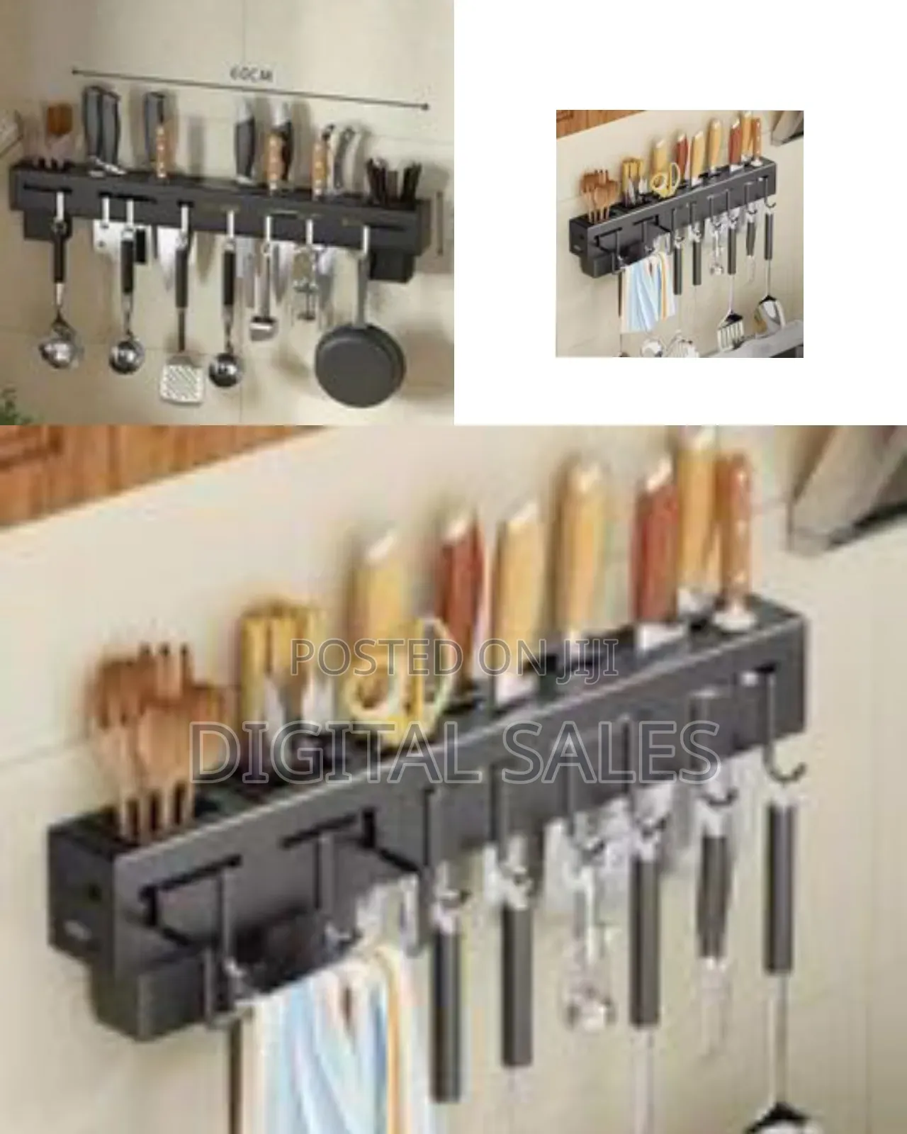 Wall Mount Knife Holder Towel Hanger Spatula Ladder Hanging Hooks