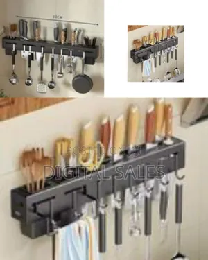 Wall Mount Knife Holder Towel Hanger Spatula Ladder Hanging Hooks