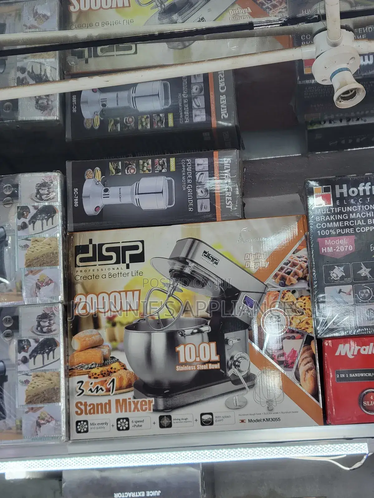 DSP 3-in-1 Stand Mixer 2000w With 10l Stainless Steel Bowl 1yr Warrant
