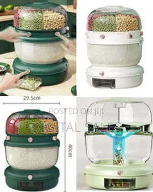Rice Dispenser, Automatic Dispenser Grain Storage Bin, 360° Rotatable