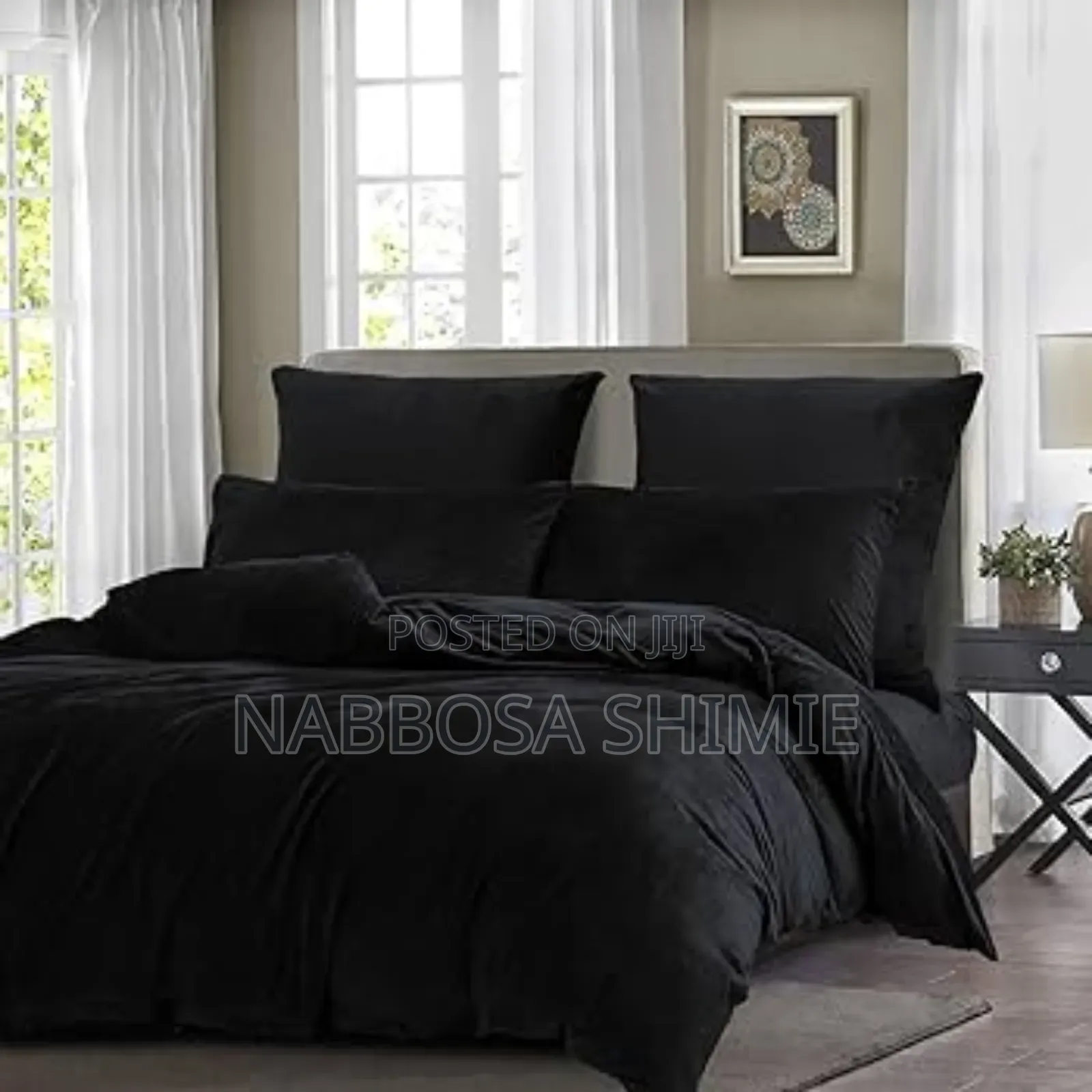 Fluffy Bed Cover Black
