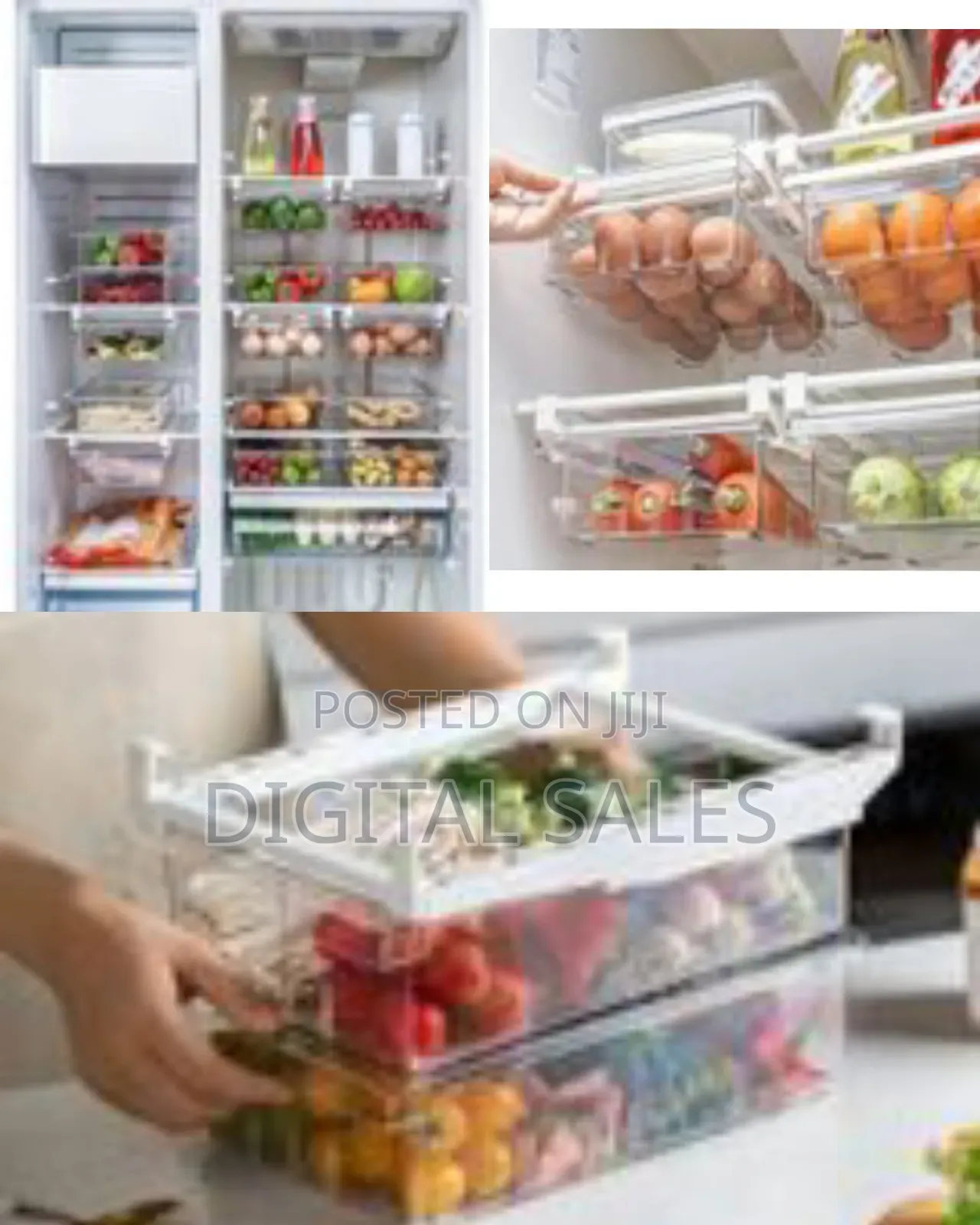 1 Piece of 1/4/8 Grid Pull Out Drawer Mini Refrigerator Food Storage