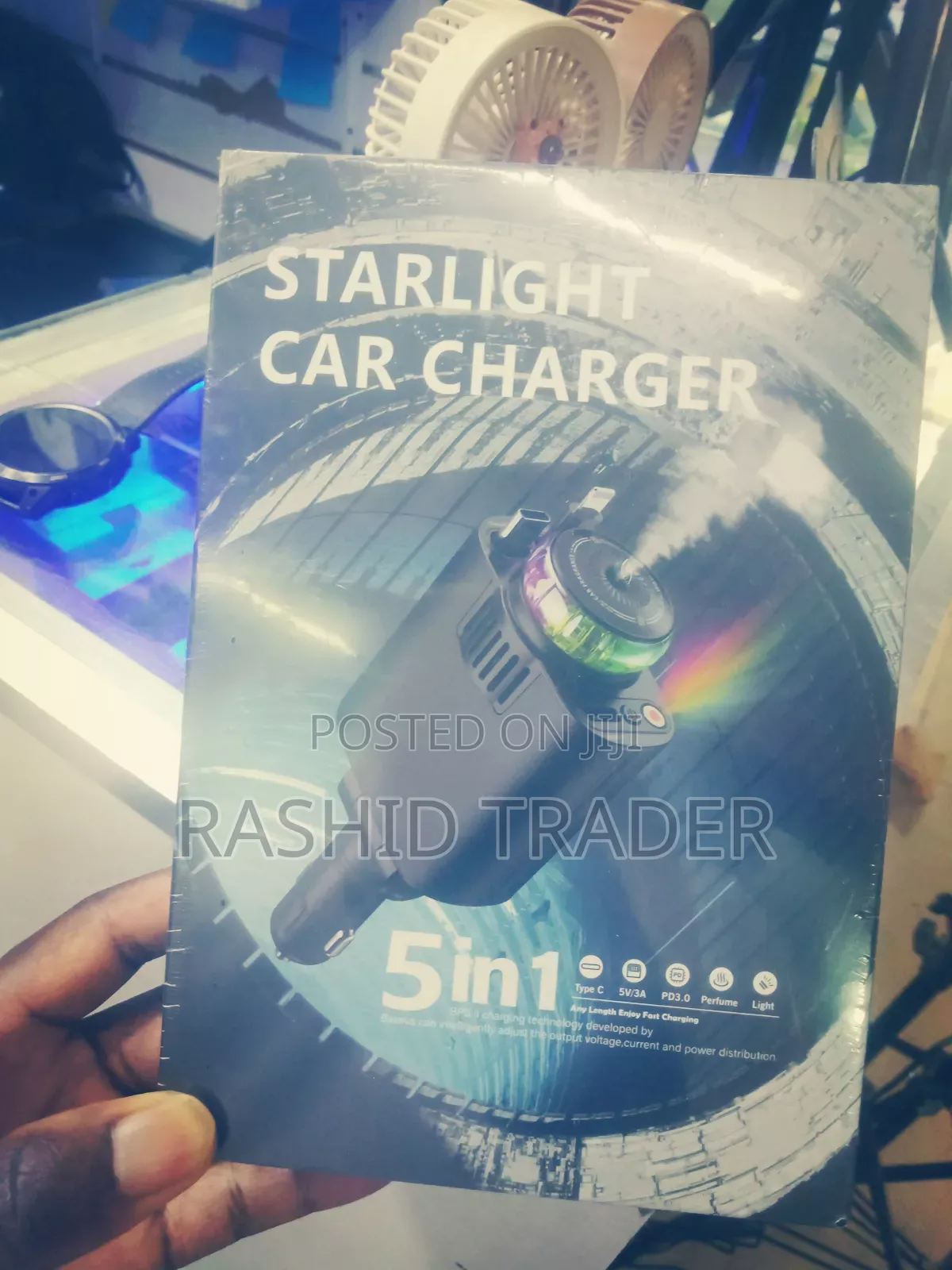 Starlight Car Charger With Freshener 5 in 1