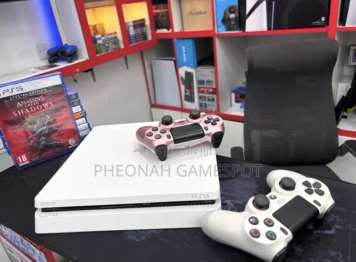 Ps4 Slim Full Set — 2 Controllers, 19 Games, Top Performance!