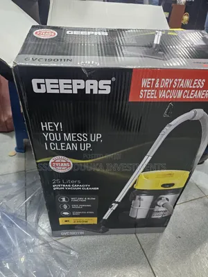 Geepas GVC 19011n Wet and Dry Stainless Steel Vacuum Cleaner